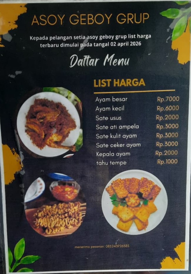 Full Menu Asoy Geboy Grup